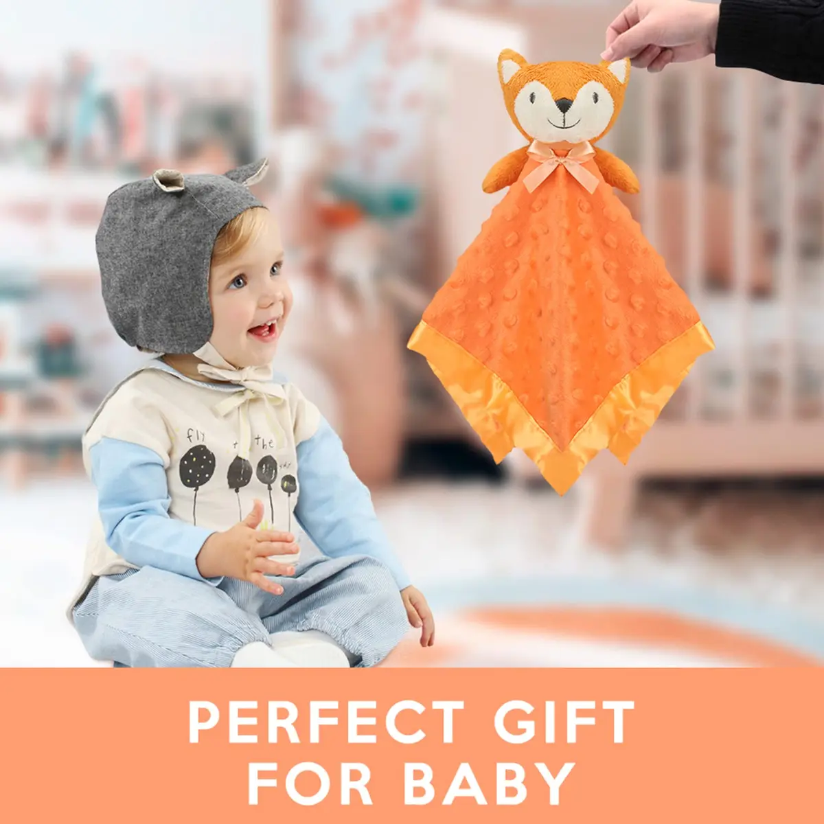 Pro Goleem Fox Security Blanket 40cm x 40cm (16" x 16") | Soft Baby Lovey for Newborns & Toddlers - view 3