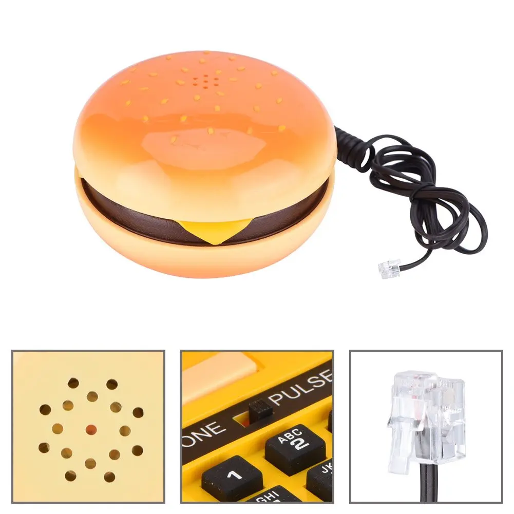 Zerone Hamburger Phone | Novelty Retro Landline with Voice Dial & Flash Function (11x11x6.5cm, 288g) - view 5