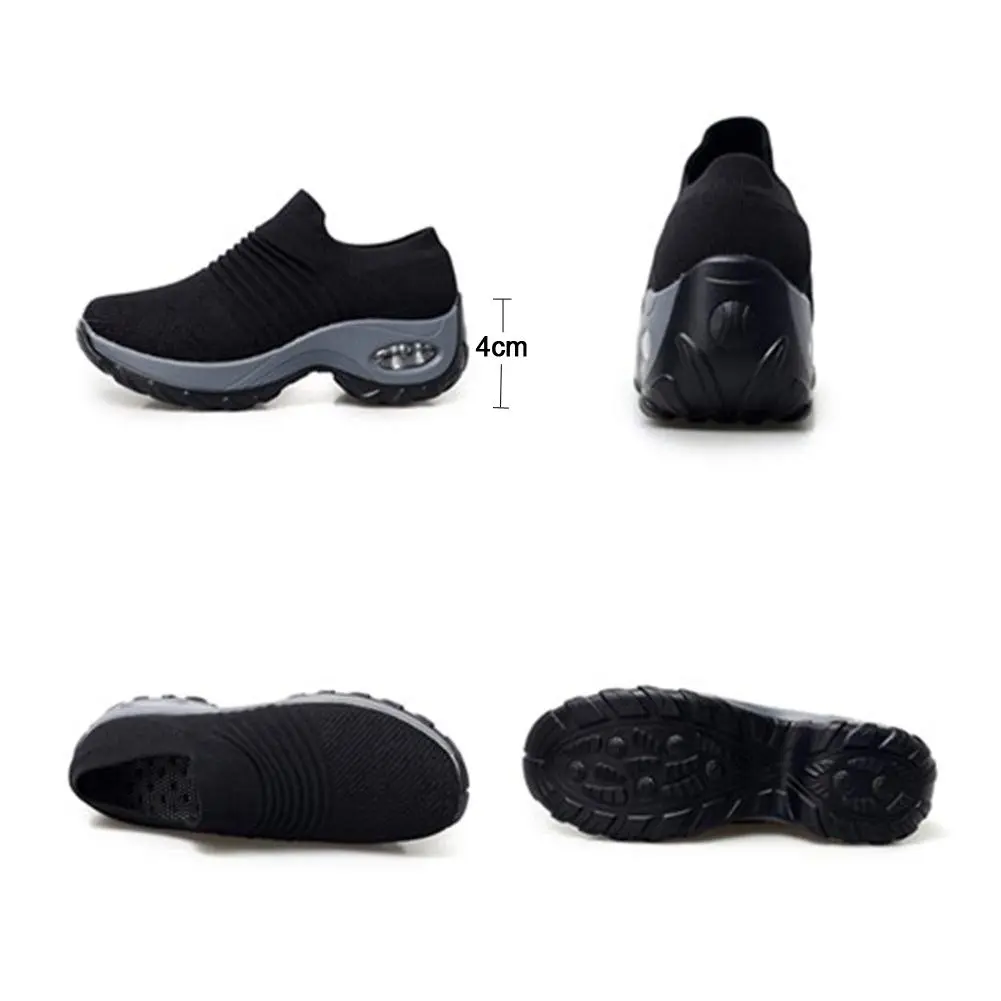 LEADER SHOW Women's Slip-On Walking Shoes 6 | Casual Non-Slip Loafers with Platform Heel - view 2