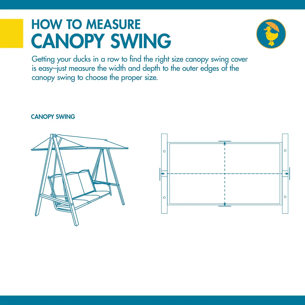 Duck Covers Essential Water-Resistant 90 Inch Canopy Swing Cover | Outdoor Swing Cover with Ultrasonic Welded Seams - view 5