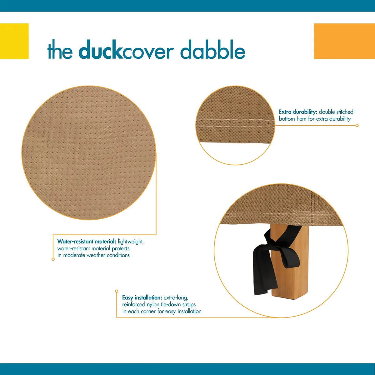 Duck Covers Essential Water-Resistant 90 Inch Canopy Swing Cover | Outdoor Swing Cover with Ultrasonic Welded Seams - view 6