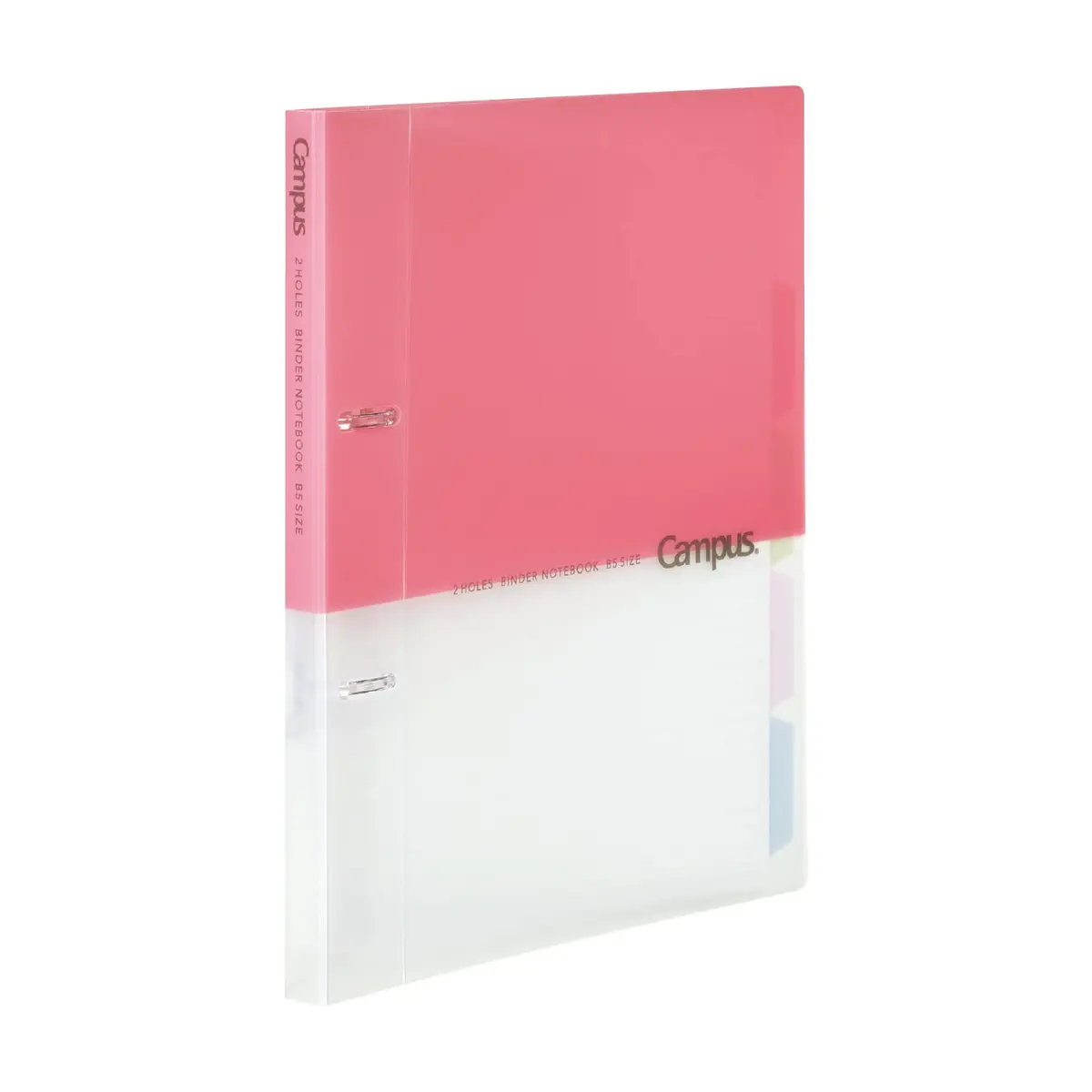 Kokuyo Campus 2-Ring Loose Leaf Binder B5 Pink | Stores 100 Sheets with Dividers - main product image