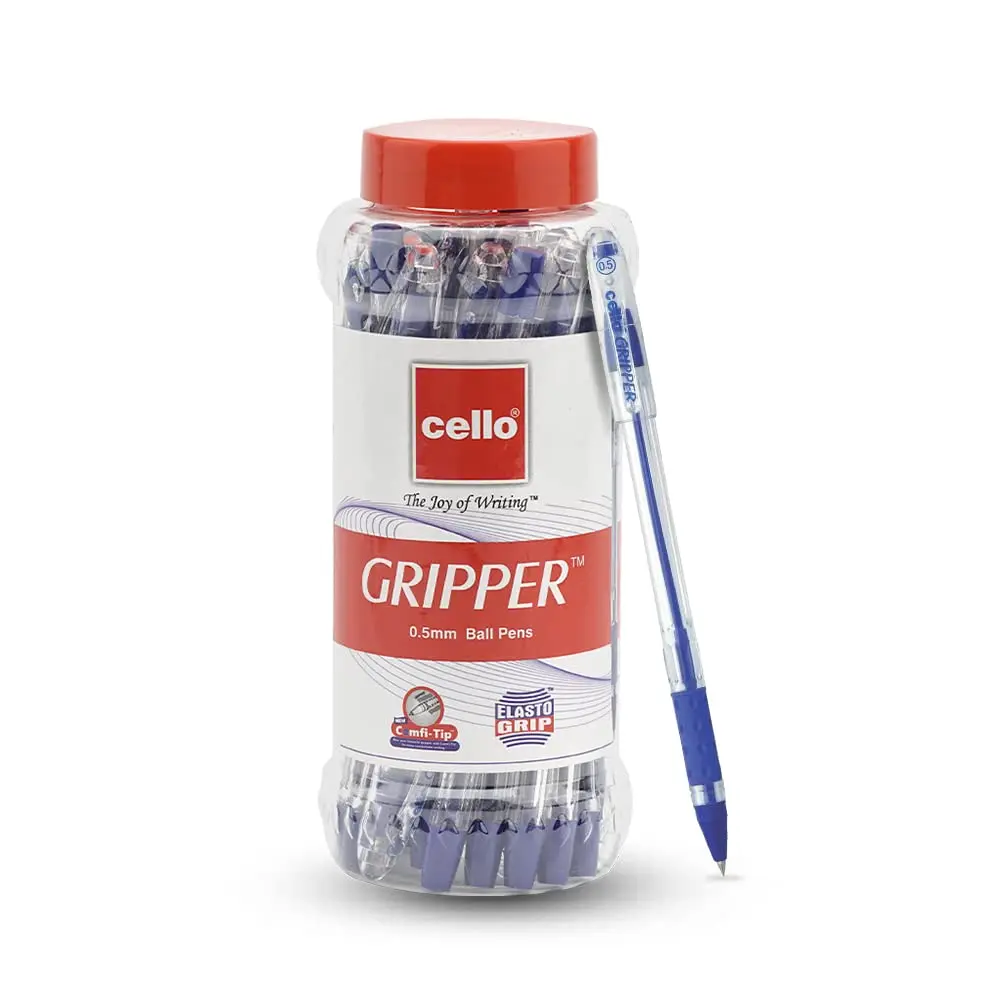 Cello Gripper Ball Pen Set Blue 25 Count (Pack of 25) | Smooth Ink Flow - main product image