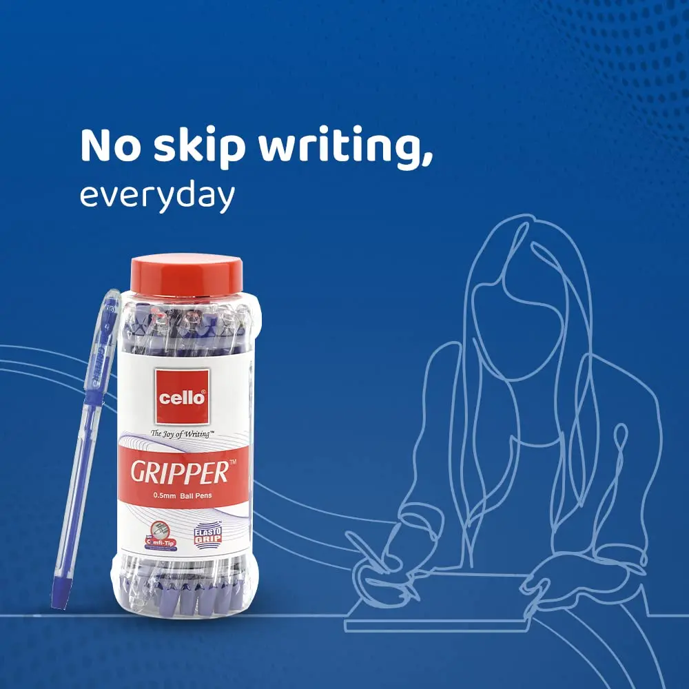 Cello Gripper Ball Pen Set Blue 25 Count (Pack of 25) | Smooth Ink Flow - view 3