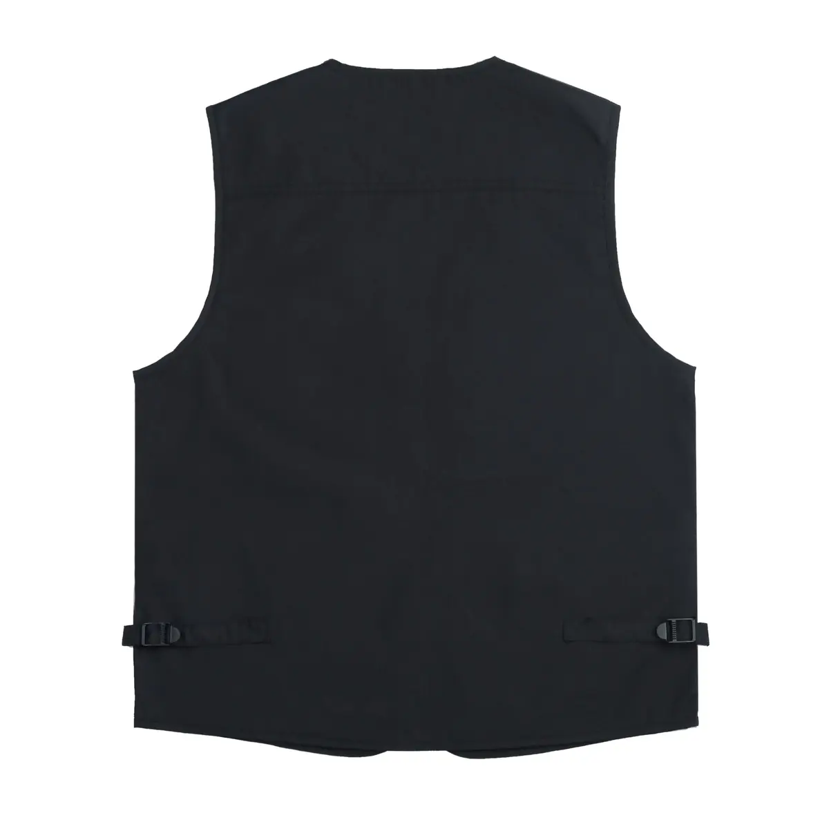 LUSI MADAM Men's Stone Washed Denim Multi-pocketed Fishing Work Outerwear Vest Large Pure Black | Durable & Practical - view 7