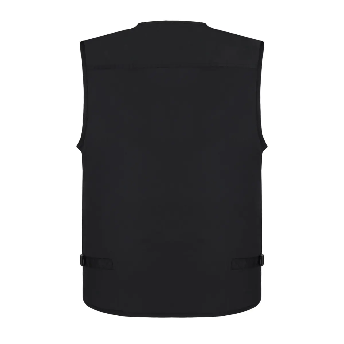 LUSI MADAM Men's Stone Washed Denim Multi-pocketed Fishing Work Outerwear Vest Large Pure Black | Durable & Practical - view 4