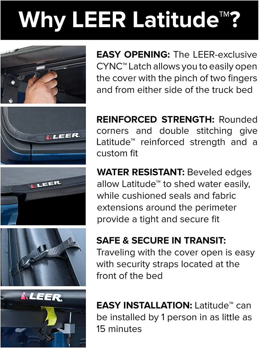 LEER Latitude | Fits 2019-2025 Ram with 6.4 ft Bed | Soft Tri-Fold Truck Bed Cover - view 6