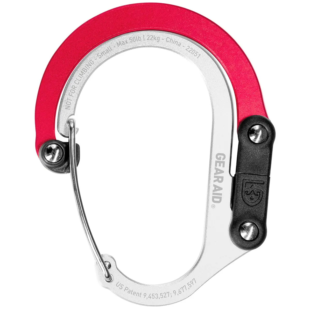 GEAR AID HEROCLIP Carabiner Clip and Hook Small | 360° Rotating Aluminum Organizer for Bags & Gear - main product image