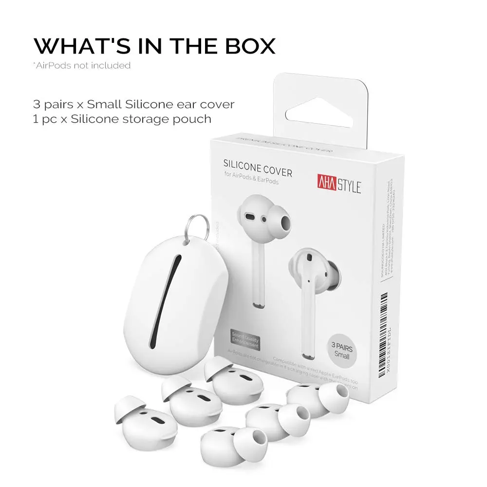 AHASTYLE 3 Pairs Small Silicone Ear Tips for AirPods & EarPods | Passive Noise Reduction - view 8