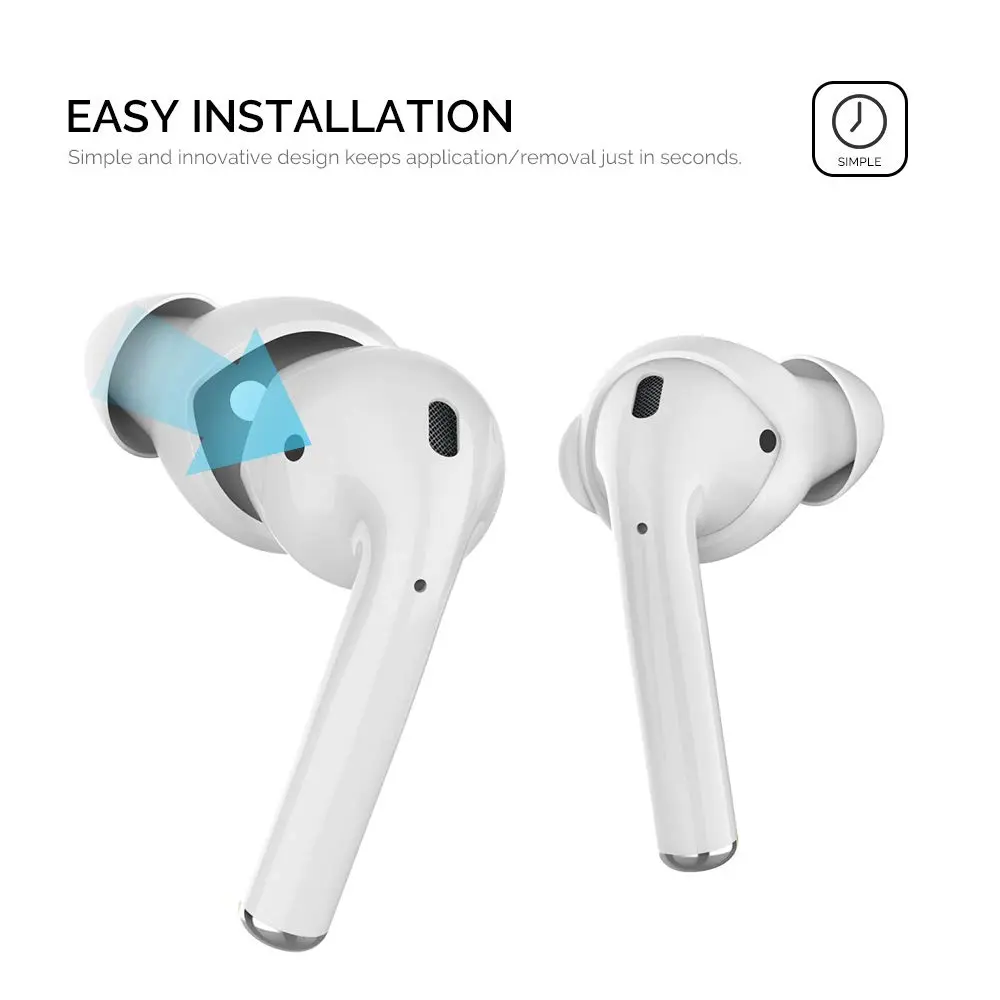 AHASTYLE 3 Pairs Small Silicone Ear Tips for AirPods & EarPods | Passive Noise Reduction - view 4