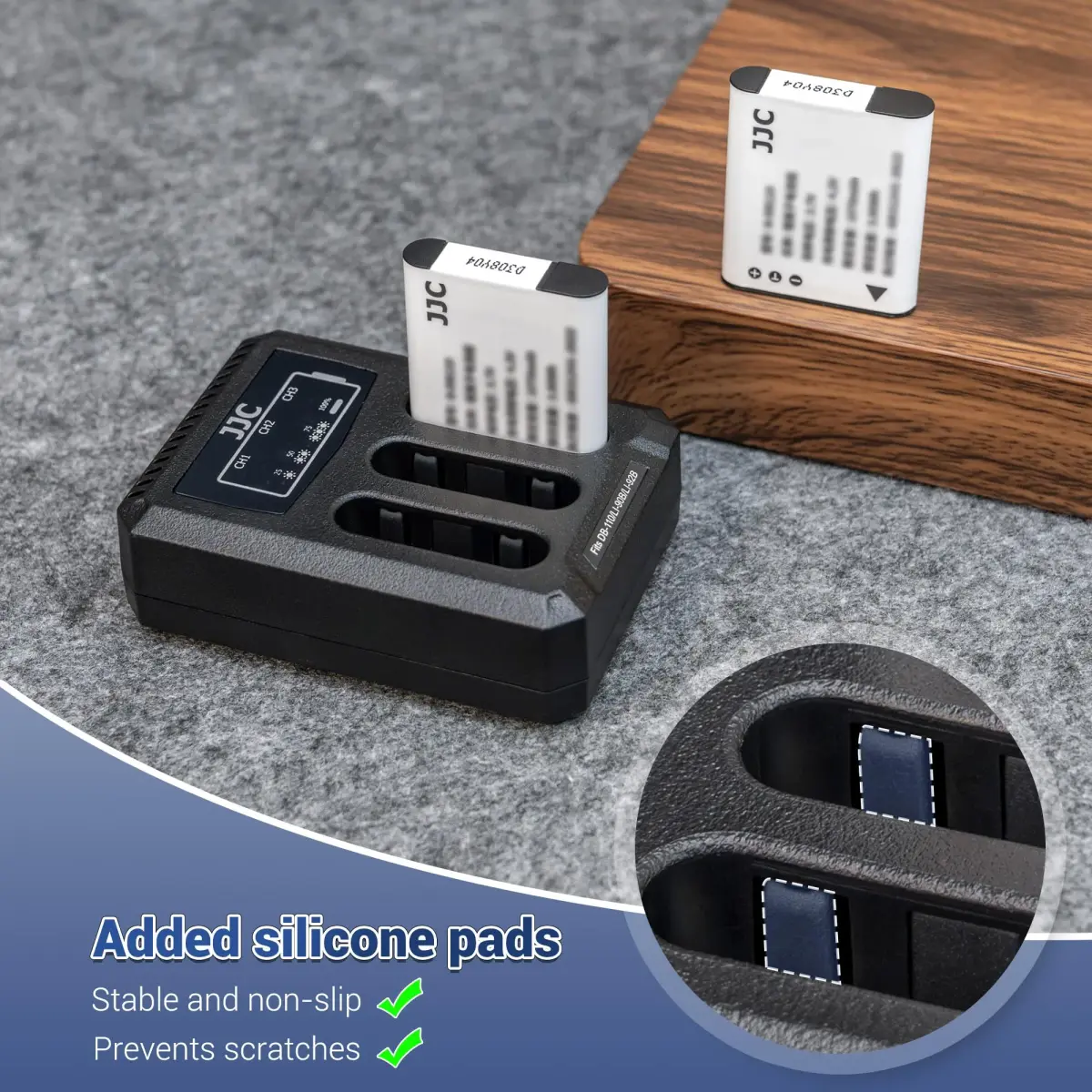 JJC Triple Slot USB Battery Charger for Sony NP-BX1 Batteries | Charges 3 Batteries Simultaneously - view 7