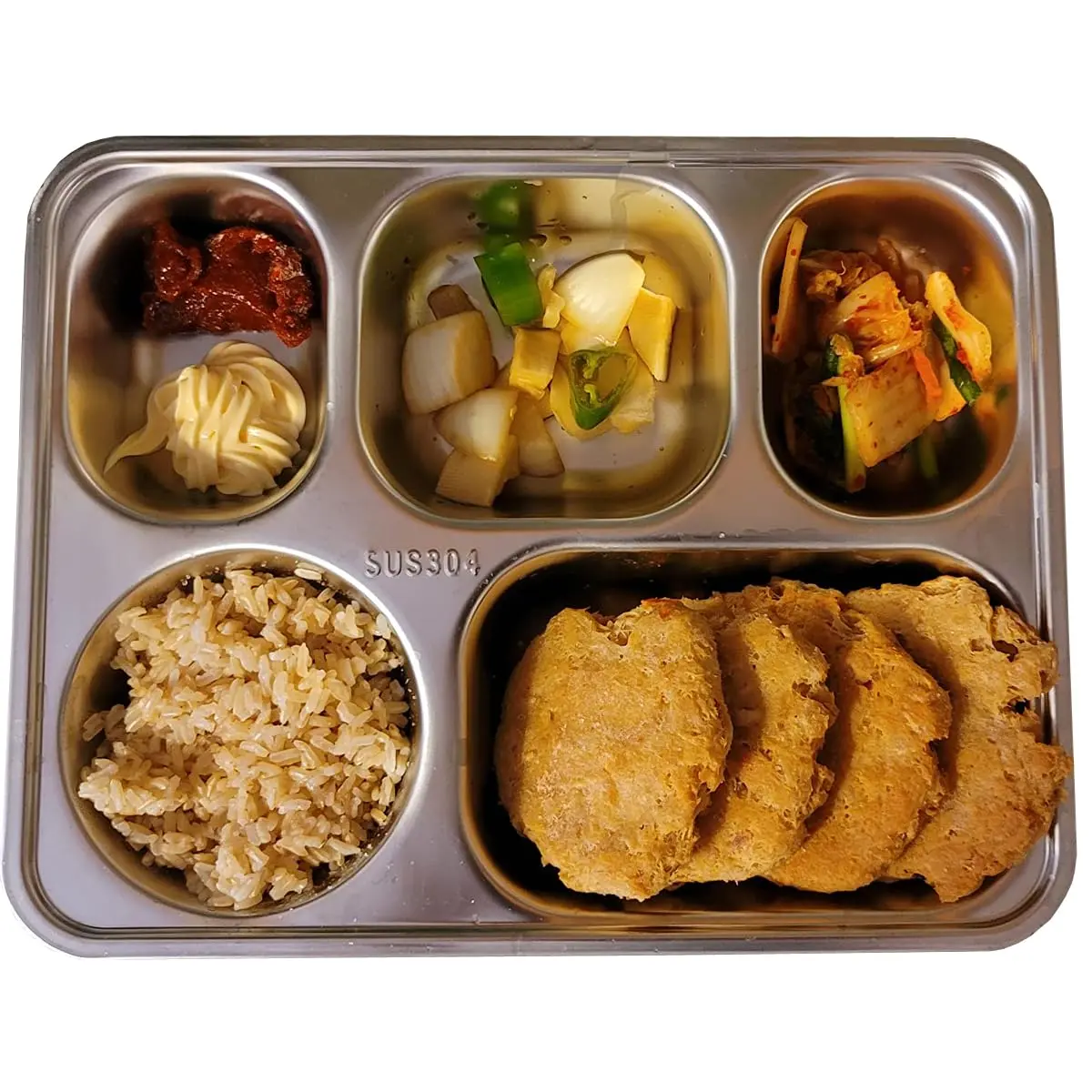 AIYoo 2 Stainless Steel Divided Plates Tray 11.2 inch | Unbreakable Portion Control Plate for Adults - view 6