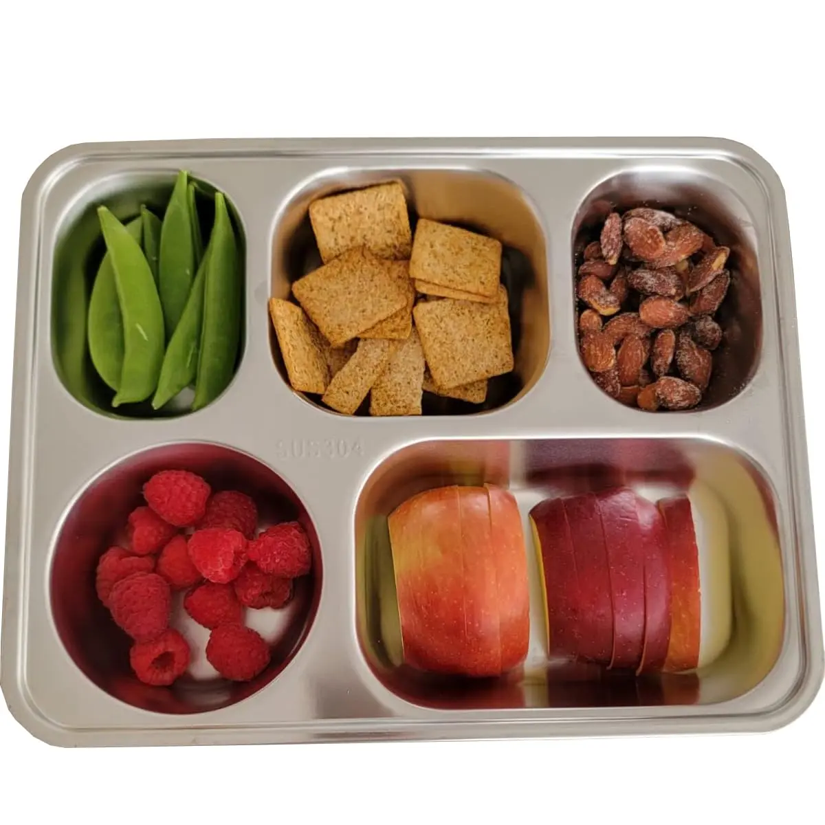 AIYoo 2 Stainless Steel Divided Plates Tray 11.2 inch | Unbreakable Portion Control Plate for Adults - view 7
