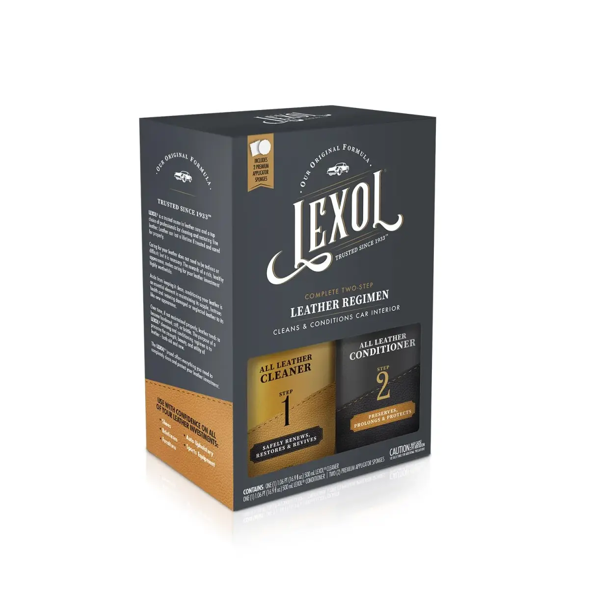 Lexol Leather Cleaner & Conditioner Kit | 473ml (16 Fl Oz) Each - main product image