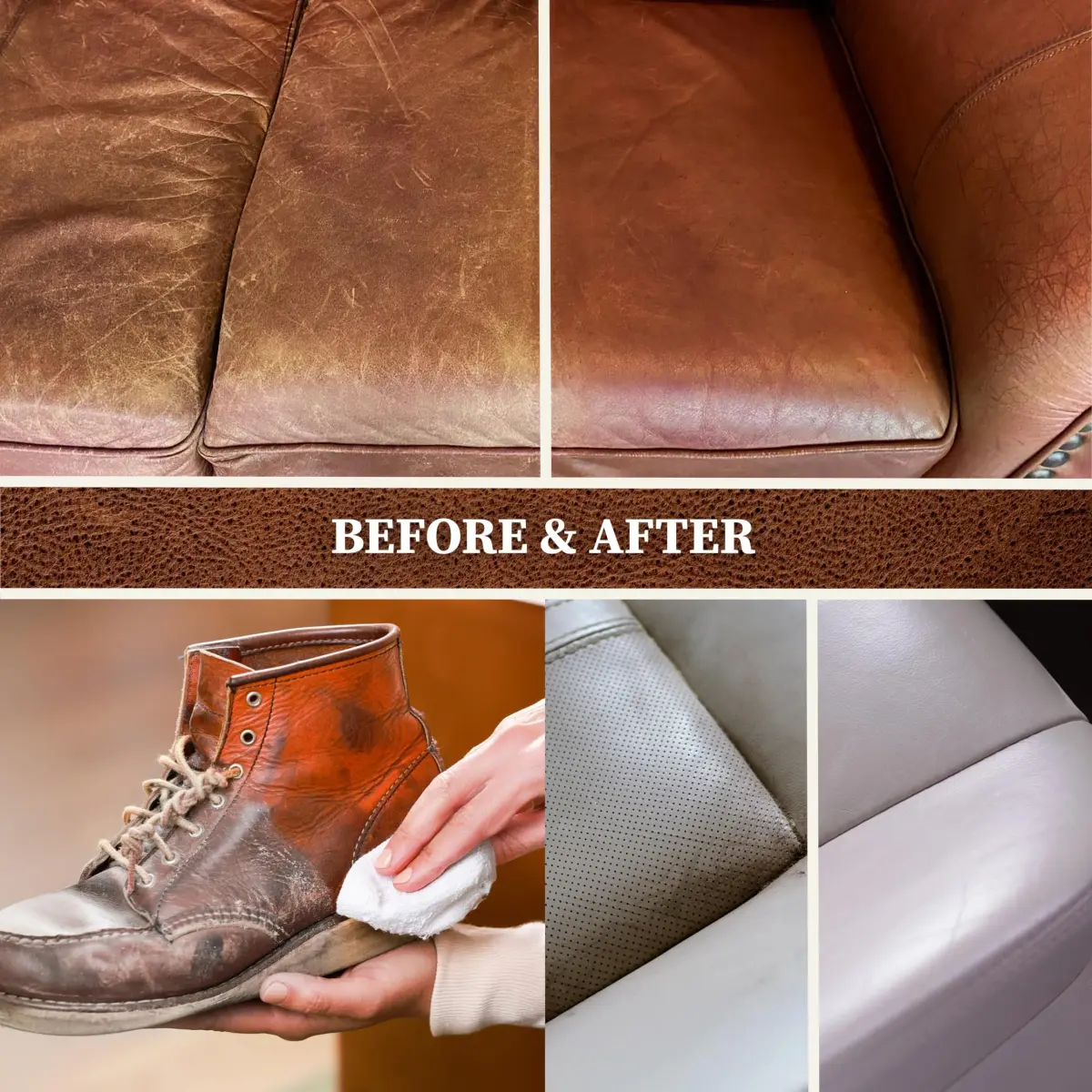 Lexol Leather Cleaner and Conditioner Kit for Furniture, Car Interiors, Shoes & Handbags | 2 x 8 oz Bottles - view 6