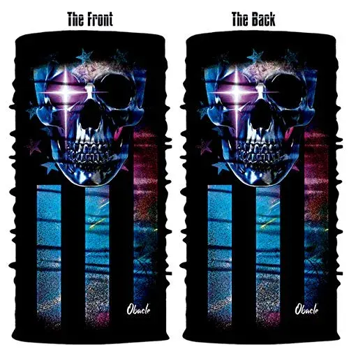 Obacle Blue Face Skull Flag 3D Seamless Tube Face Mask for Dust, Wind & UV Protection - view 3