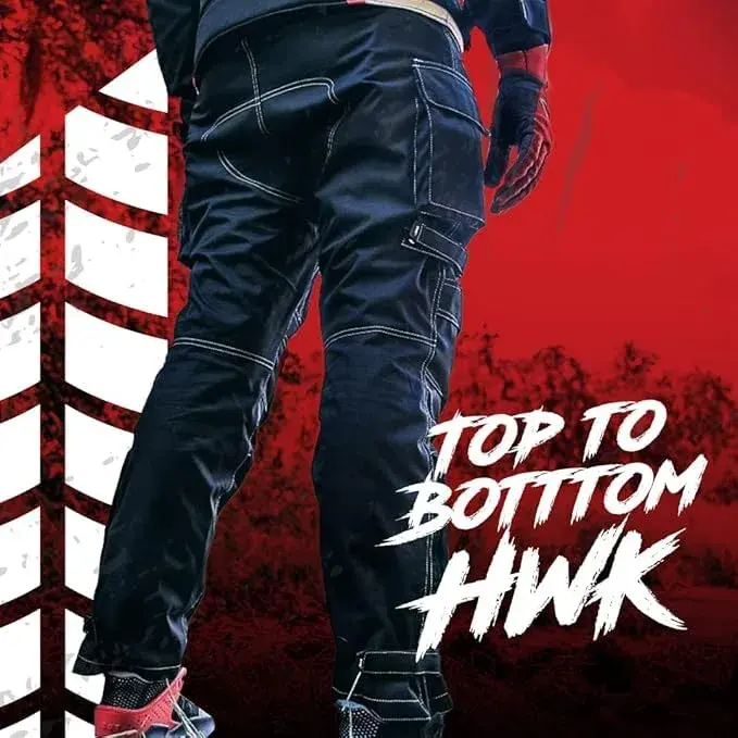 HWK Motorsports Apparel Water Resistant Motorcycle Pants with CE Armor | 42W x 30L (106.7cm x 76.2cm) - view 6