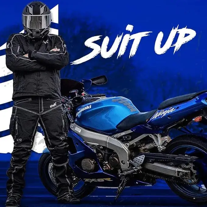 HWK Motorsports Apparel Water Resistant Motorcycle Pants | 40" Waist x 32" Inseam (101.6cm x 81.3cm) - view 7