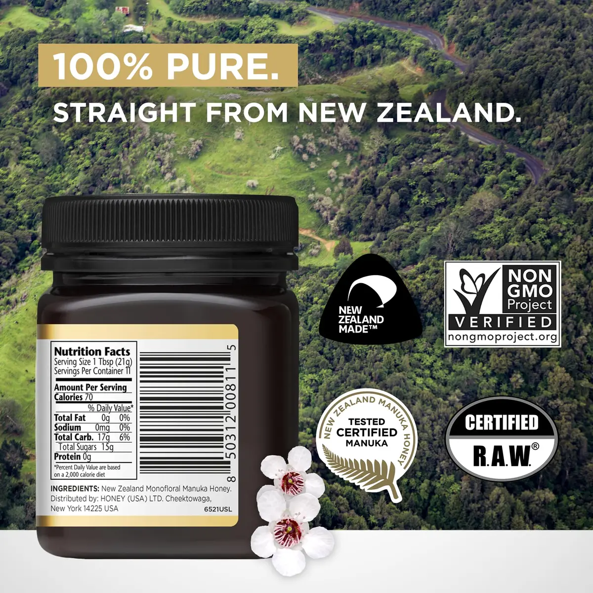 Manuka Doctor Raw Manuka Honey MGO 525+ | Natural Superfood, Traceable, 8.75 oz - view 6