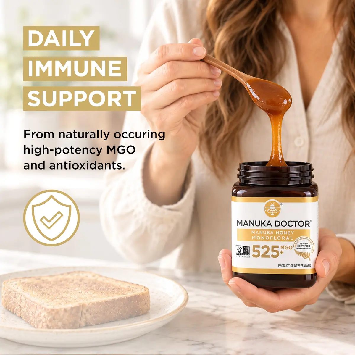 Manuka Doctor Raw Manuka Honey MGO 525+ | Natural Superfood, Traceable, 8.75 oz - view 3