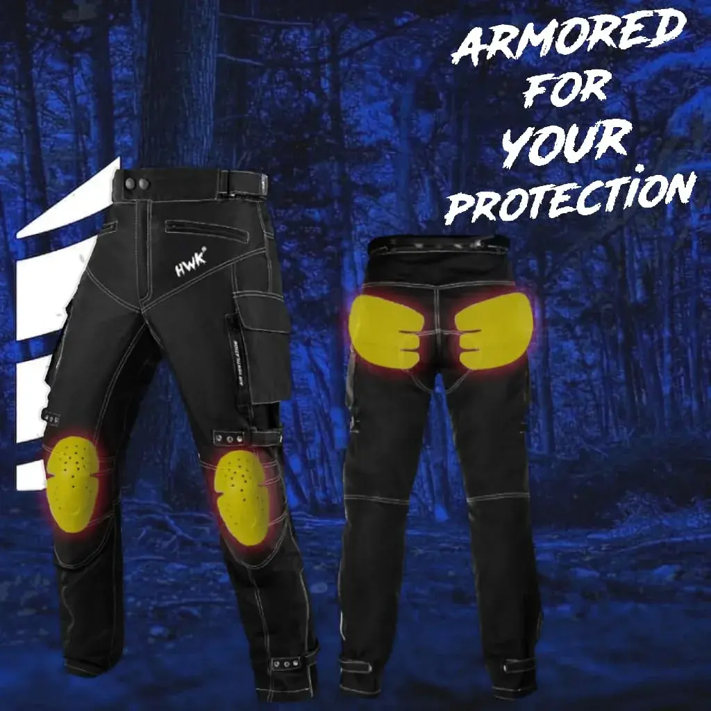 HWK Motorsports Apparel Water Resistant Motorcycle Pants | 32cm (12.6in) Waist, 30cm (11.8in) Inseam - view 5