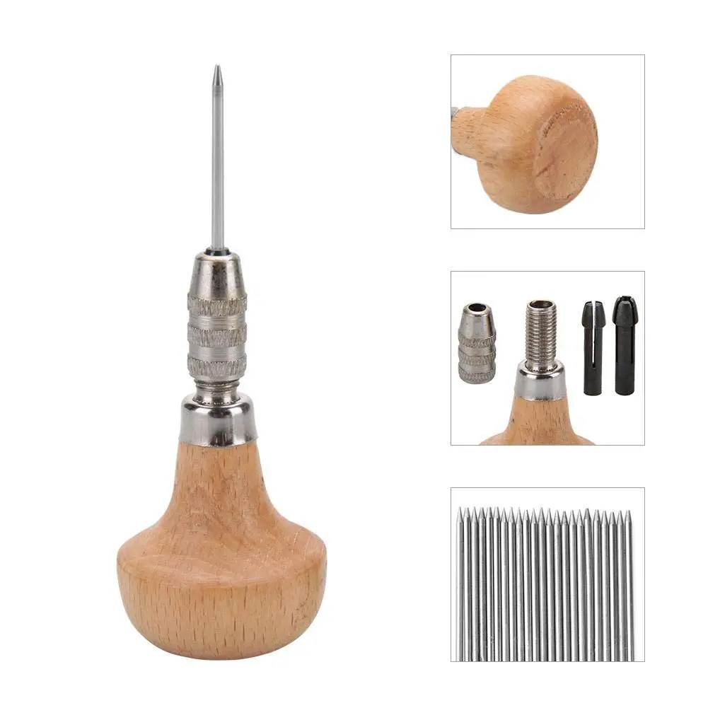 Salmue Beading Tools Set 23pcs Metal Beaders with Wooden Handle | Jewelry Setting Tools for Adults - view 7