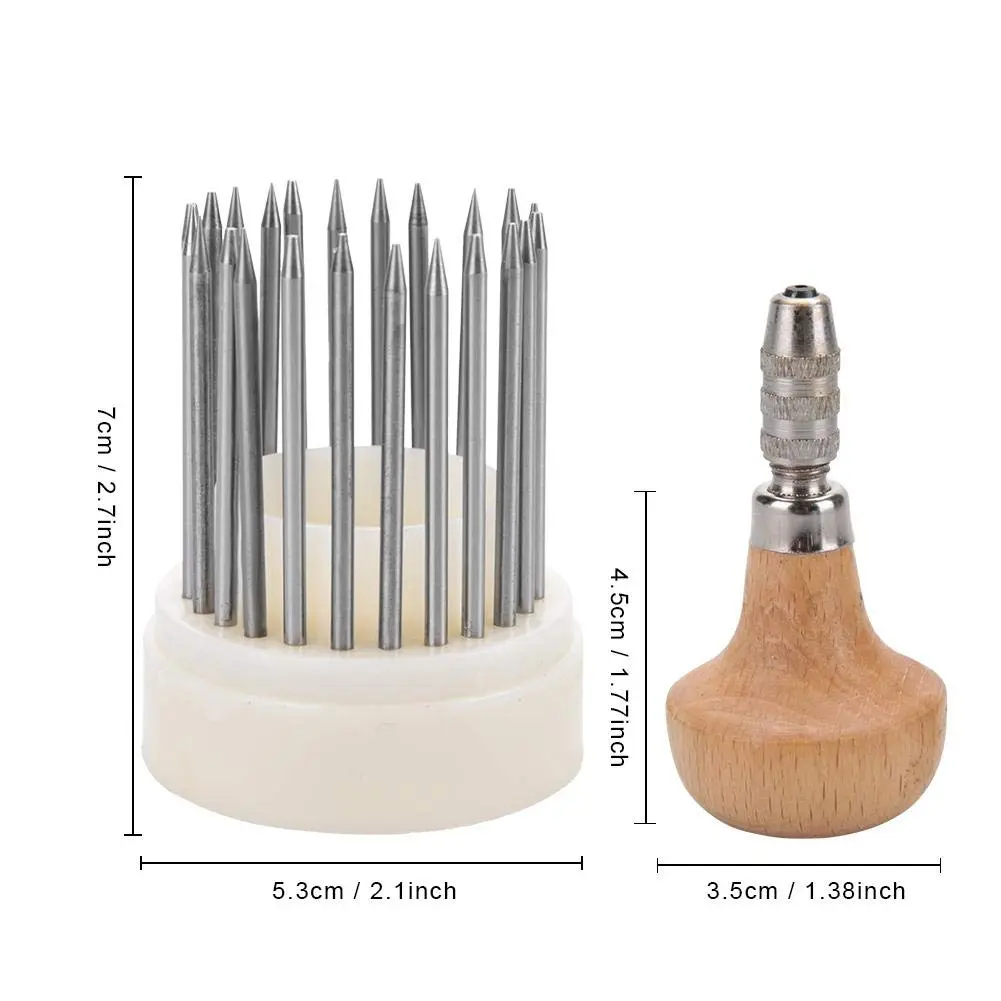 Salmue Beading Tools Set 23pcs Metal Beaders with Wooden Handle | Jewelry Setting Tools for Adults - view 2
