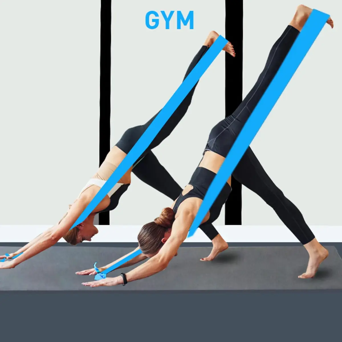 A AZURELIFE Non-Latex Resistance Bands Set - 3 Levels, 5.9ft Long x 6in Wide | Professional Exercise Bands for Therapy & Strength Training - view 8