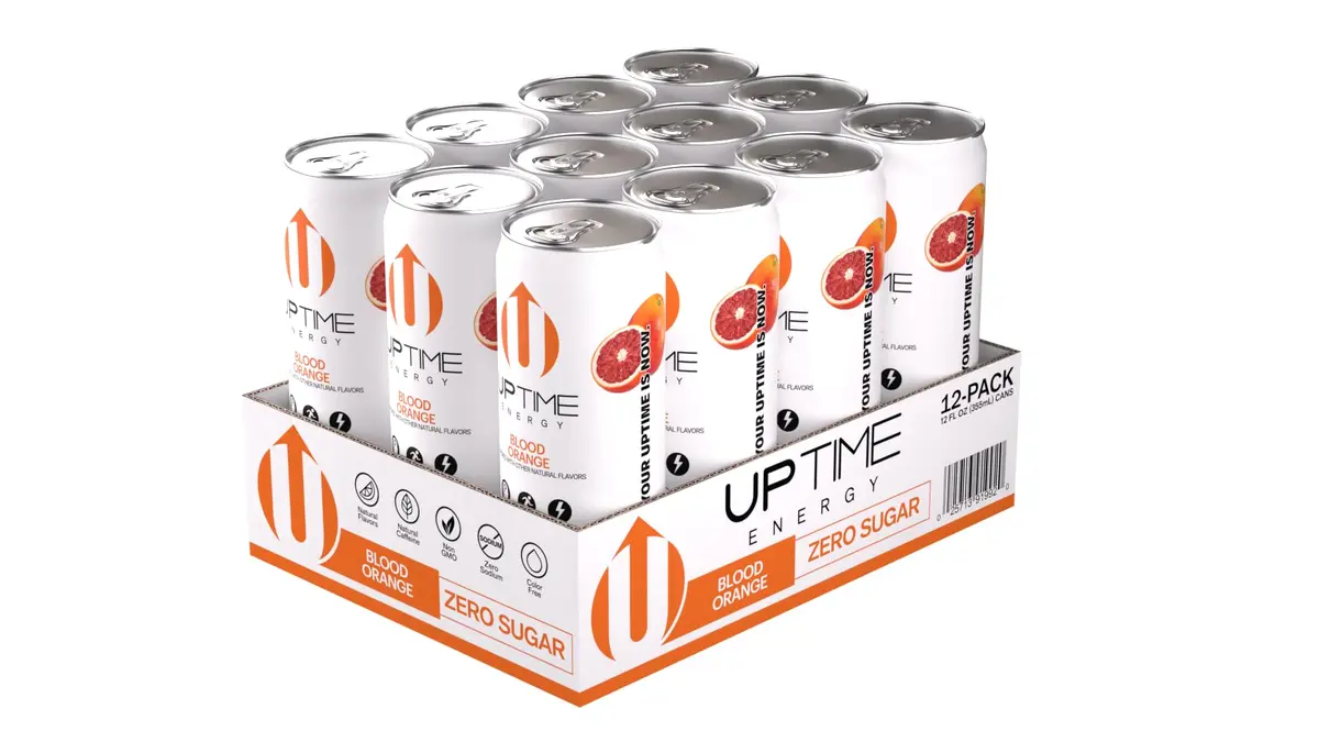 UPTIME Energy Drink, Blood Orange, 12 Fl Oz | Natural Caffeine, Zero Calories, Focus Support - view 4