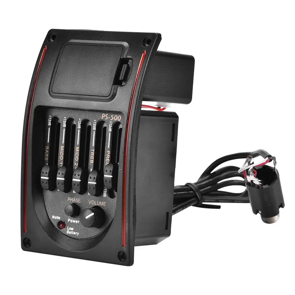 Dilwe Guitar Pickup EQ 5 Band Equalizer Digital Tuner for Acoustic Guitar | 5-Band Tone Control & LCD Backlight - view 6