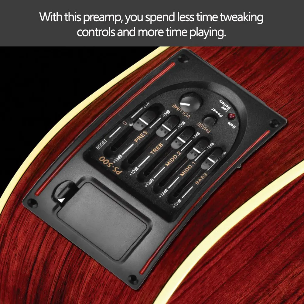 Dilwe Guitar Pickup EQ 5 Band Equalizer Digital Tuner for Acoustic Guitar | 5-Band Tone Control & LCD Backlight - view 2