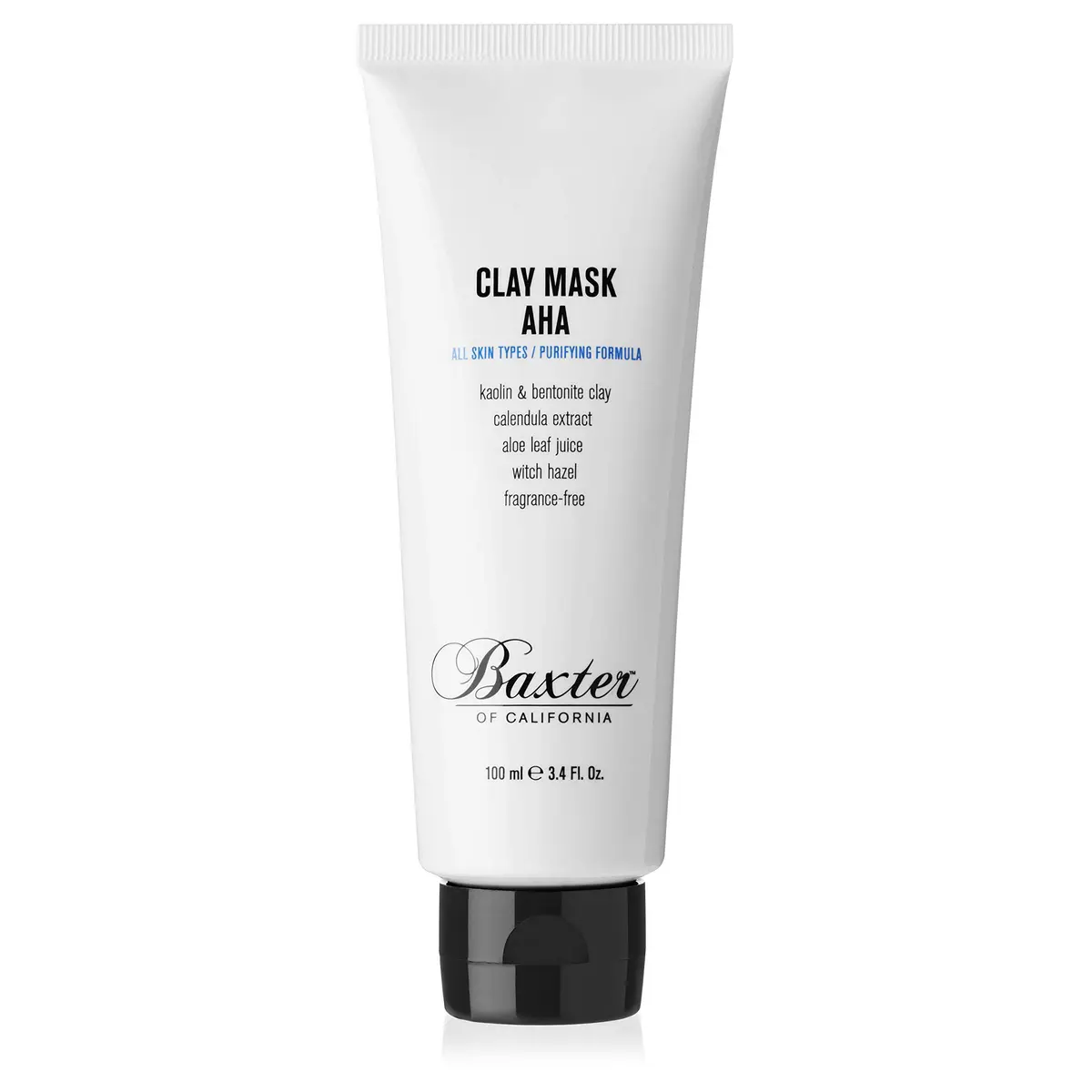 Baxter of California Purify AHA Clay Mask 100ml (3.4 fl oz) | Fragrance-Free Deep Pore Cleansing - main product image