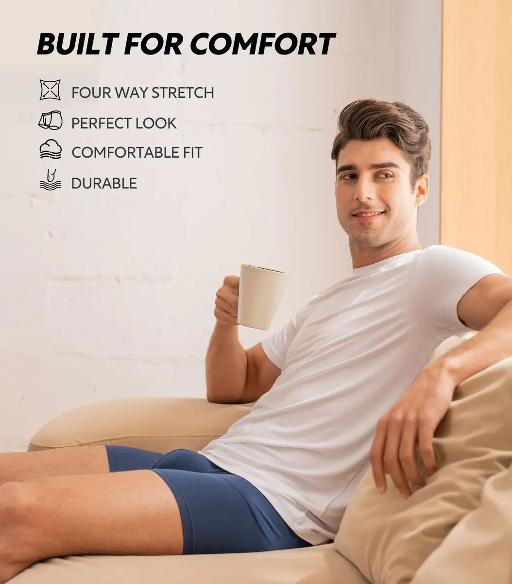 DAVID ARCHY Mens Modal Boxer Briefs Second Skin Trunks Underwear 3/4/7 Pack | Silky, Breathable Support for Daily Comfort - view 4