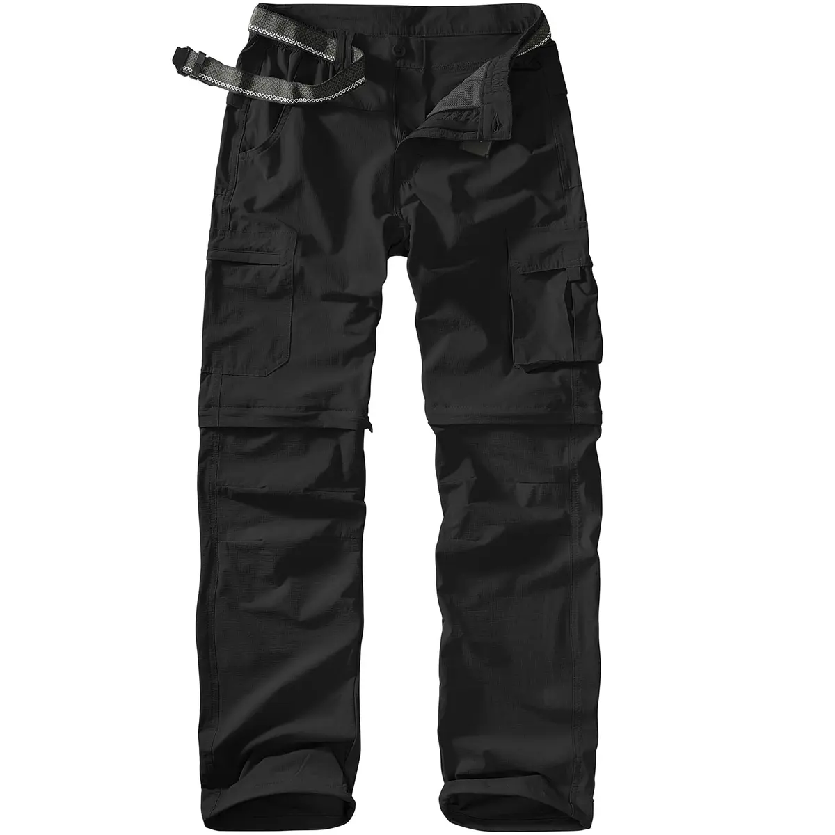 linlon Men's Convertible Hiking Pants Black 42 (106.7cm) | Quick Dry Lightweight Cargo Trousers - main product image