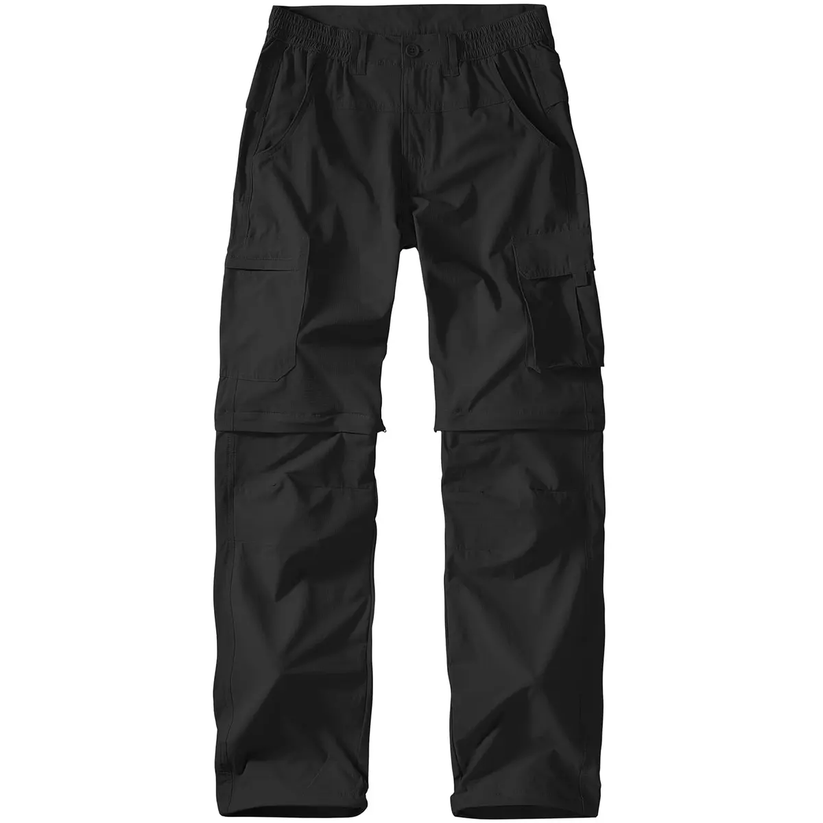 linlon Men's Convertible Hiking Pants Black 42 (106.7cm) | Quick Dry Lightweight Cargo Trousers - view 2
