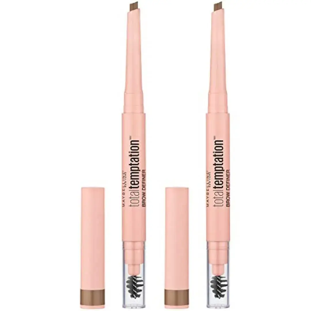 Maybelline Total Temptation Eyebrow Definer Pencil, Blonde, 2 Count | Matte Finish for Defined Brows - main product image