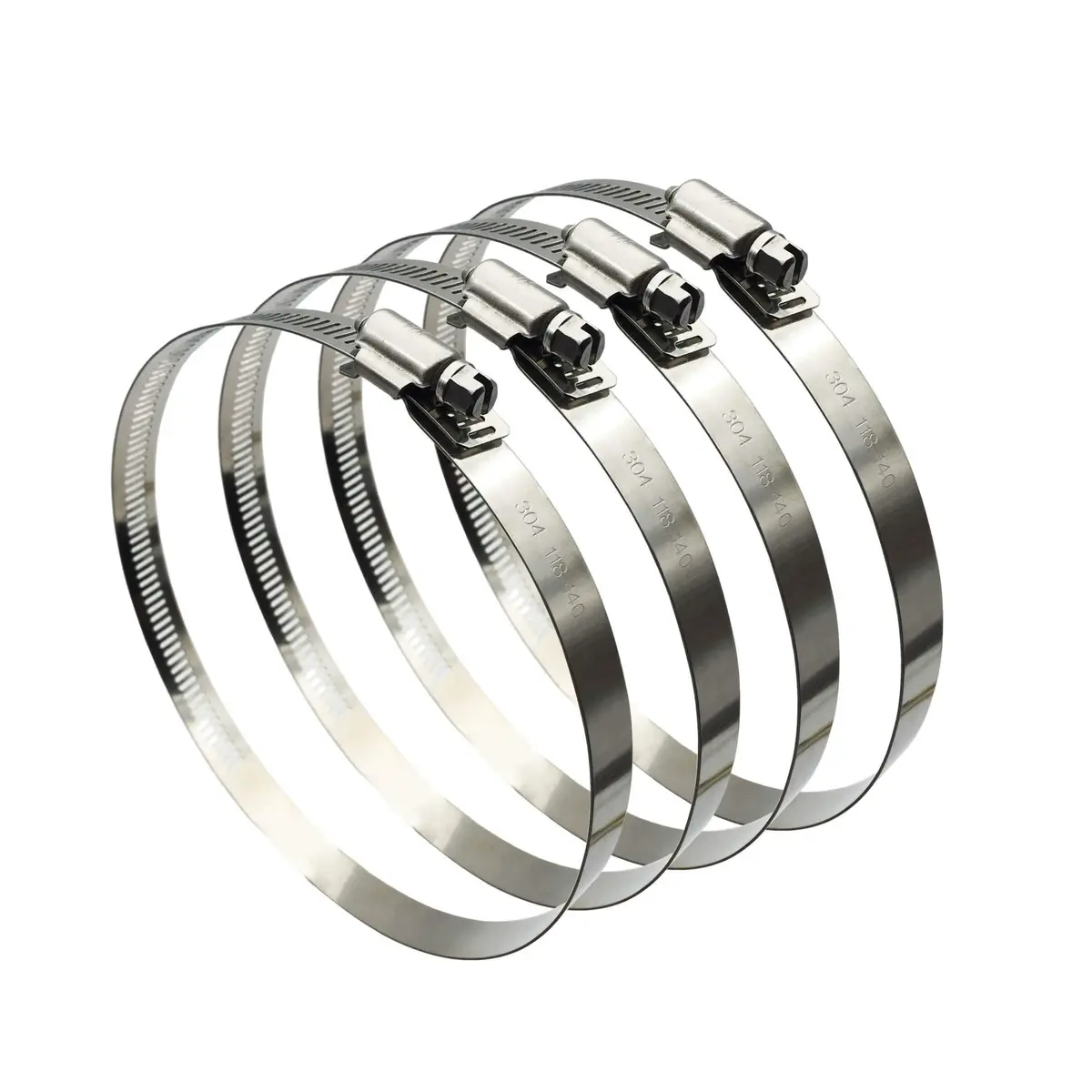 EesTeck 6 Inch Adjustable 304 Stainless Steel Hose Clamp 4-Pack | Rust-Proof Corrosion-Resistant - main product image