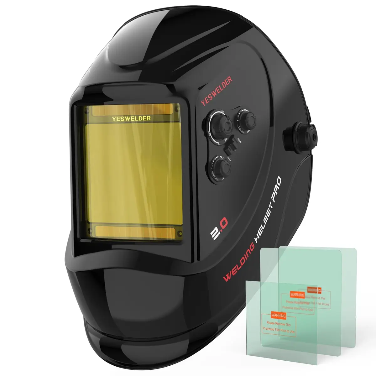 YESWELDER Auto Darkening Welding Helmet, Large View, LYG-M800H | True Color, 4 Sensors, 3.93"X3.66" View - main product image