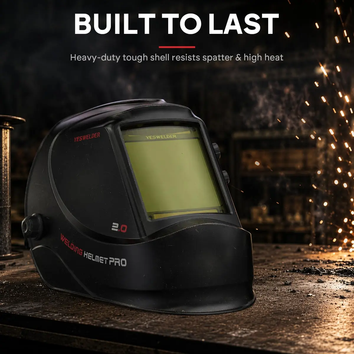 YESWELDER Auto Darkening Welding Helmet, Large View, LYG-M800H | True Color, 4 Sensors, 3.93"X3.66" View - view 8