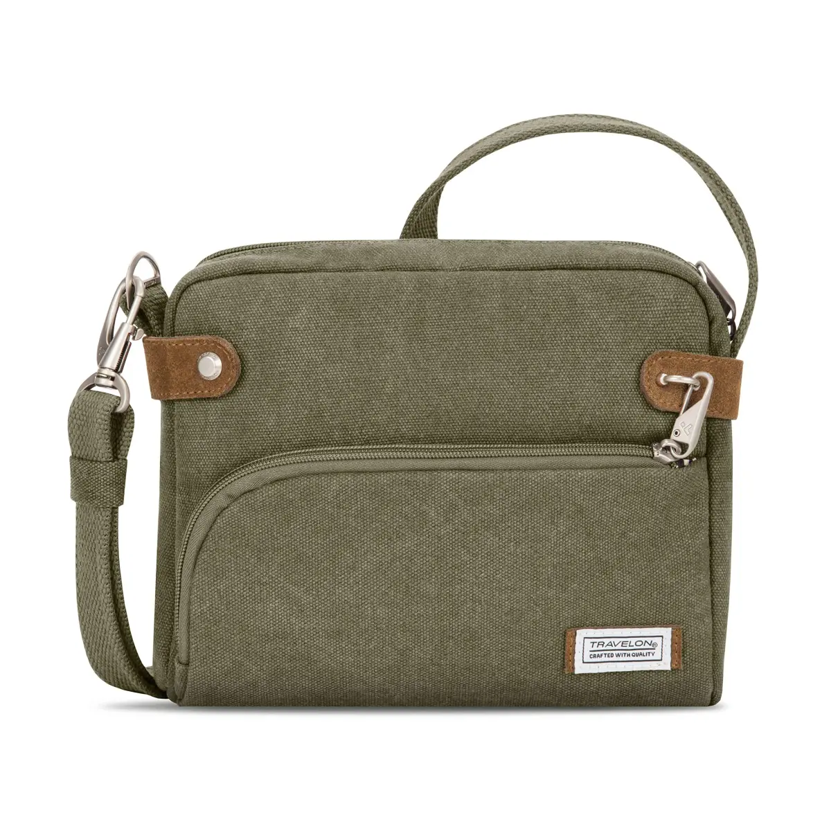 Travelon Anti-Theft Heritage Crossbody Bag Sage 24cm (9.5"W x 8"H x 2.5"D) | Secure Travel Companion - main product image
