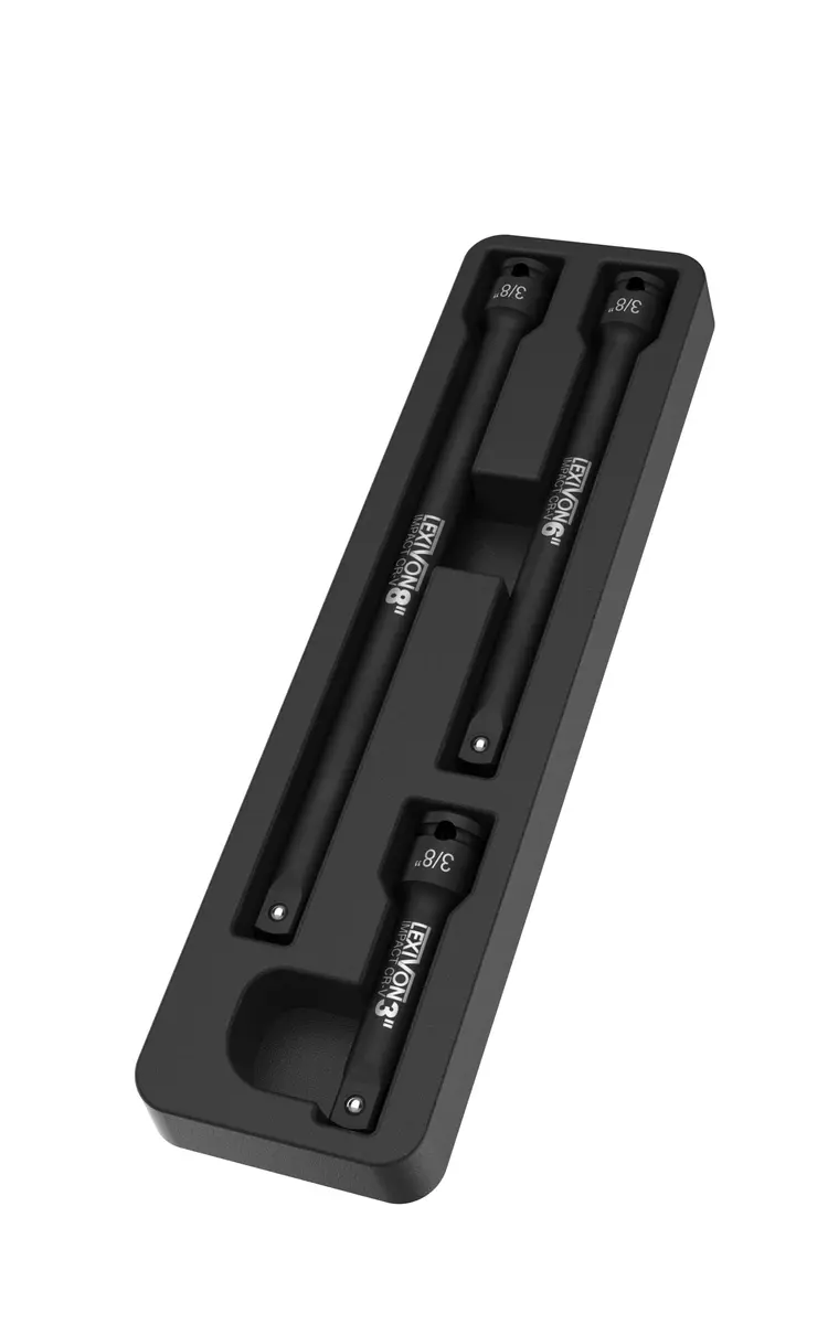LEXIVON 3/8" Drive Impact Driver Extension Bar Set 3" 6" 8" | Chrome Vanadium Steel Tool Set - view 5
