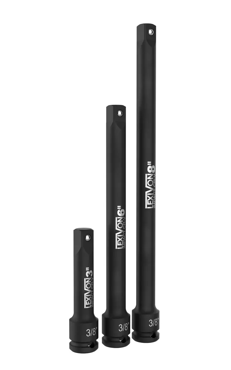 LEXIVON 3/8" Drive Impact Driver Extension Bar Set 3" 6" 8" | Chrome Vanadium Steel Tool Set - view 4