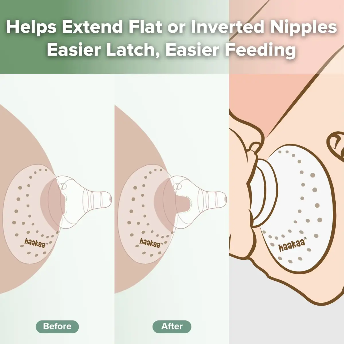 haakaa Silicone Nipple Shields for Breastfeeding (1 Count) | BPA-Free for Latch Difficulties & Sore Nipples - view 4