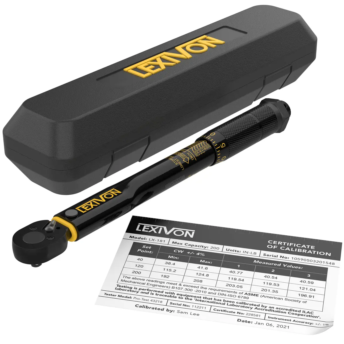 LEXIVON 1/4-Inch Drive Click Torque Wrench 27.3cm (10.75 inches) | Precision Calibrated for Automotive & Bicycle Use - main product image
