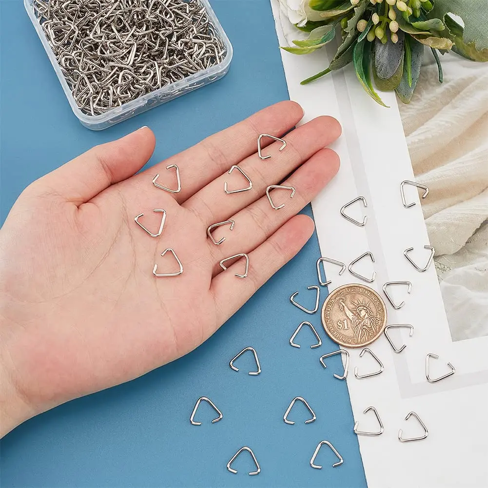 PH PandaHall 400 Pieces Triangle Jump Rings 11x13mm | Iron Jewelry Findings for DIY & Crafts - view 7