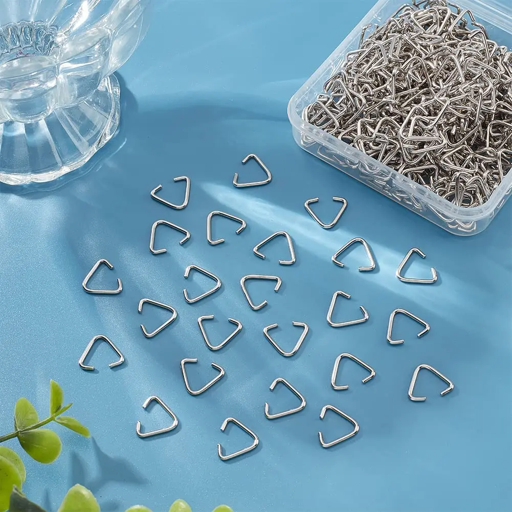 PH PandaHall 400 Pieces Triangle Jump Rings 11x13mm | Iron Jewelry Findings for DIY & Crafts - view 2