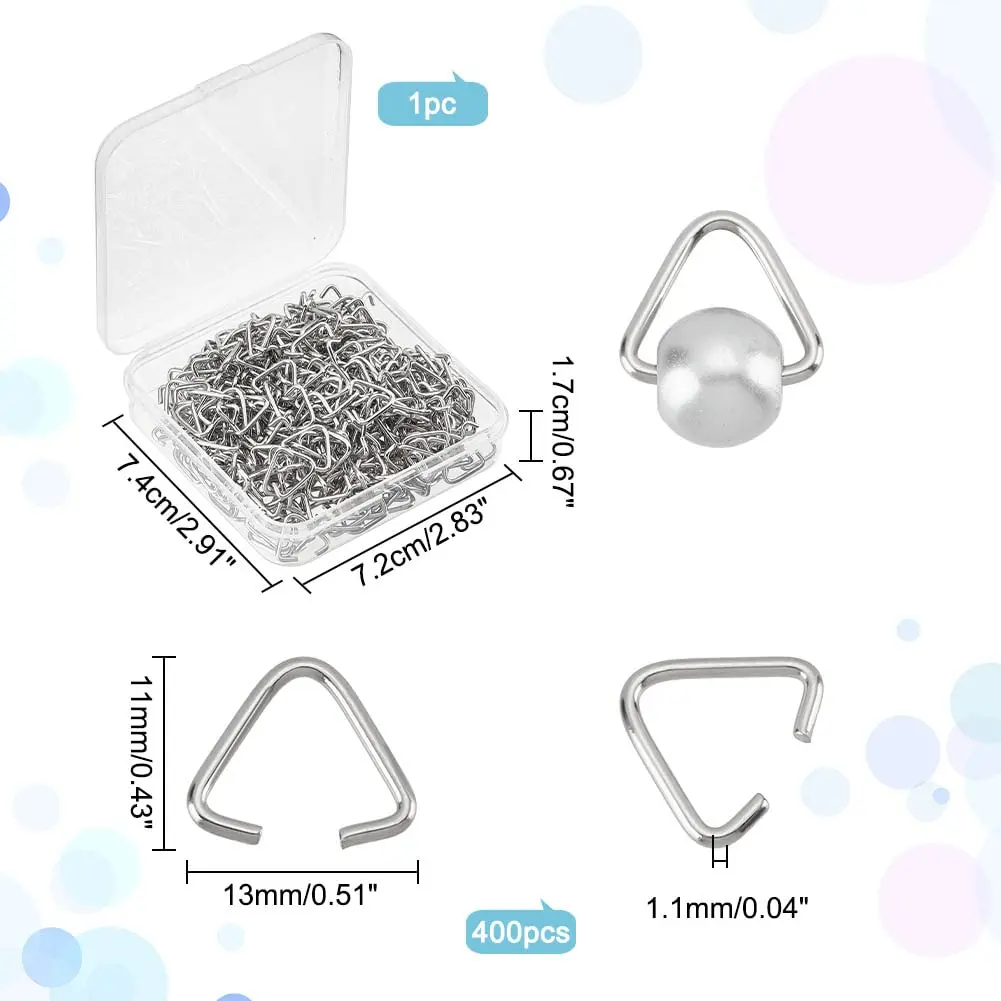 PH PandaHall 400 Pieces Triangle Jump Rings 11x13mm | Iron Jewelry Findings for DIY & Crafts - view 4