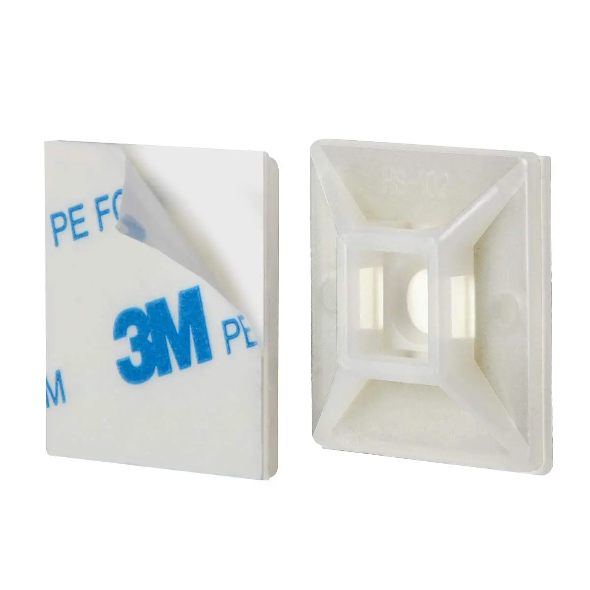 XHF Self Adhesive Cable Tie Mounts 1.1" White | Organize Cables & Power Lines - view 2