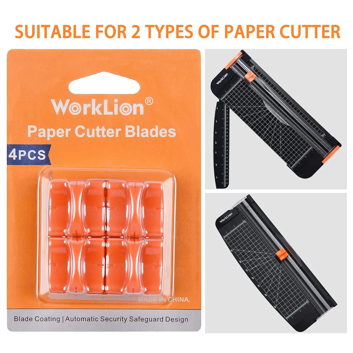 WORKLION Replacement Blade for Paper Cutter with Automatic Safeguard | Durable Titanium Blade (4 Pack) - view 2