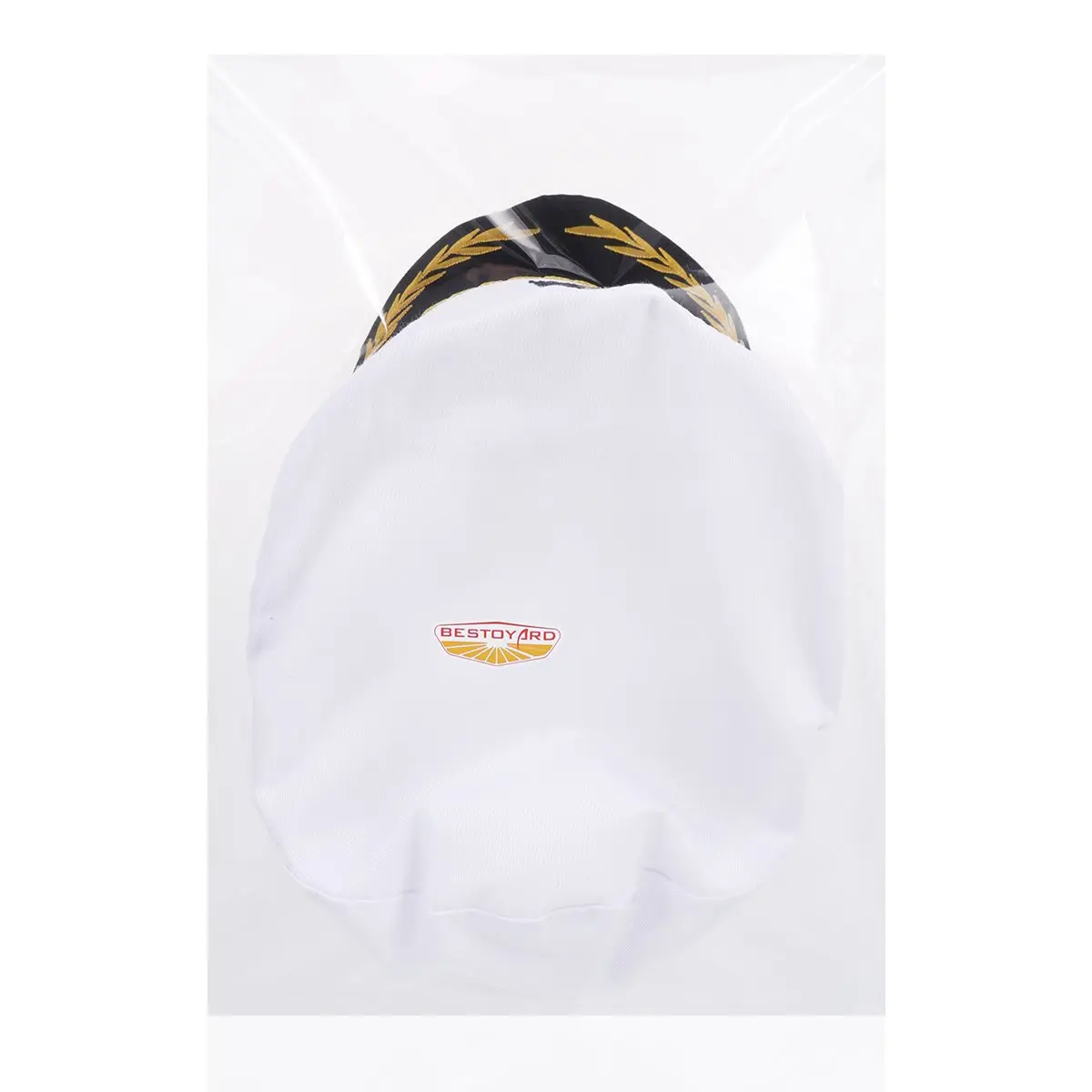 BESTOYARD Adult Yacht Captain Hat White Sailor Hat with Gold Embroidery | 58 cm (22.8 in) - view 7